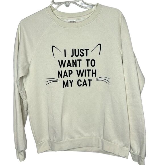 Freeze “I Just Want To Nap With My Cat” Crewneck Sweatshirt. Size Medium. - Picture 1 of 6